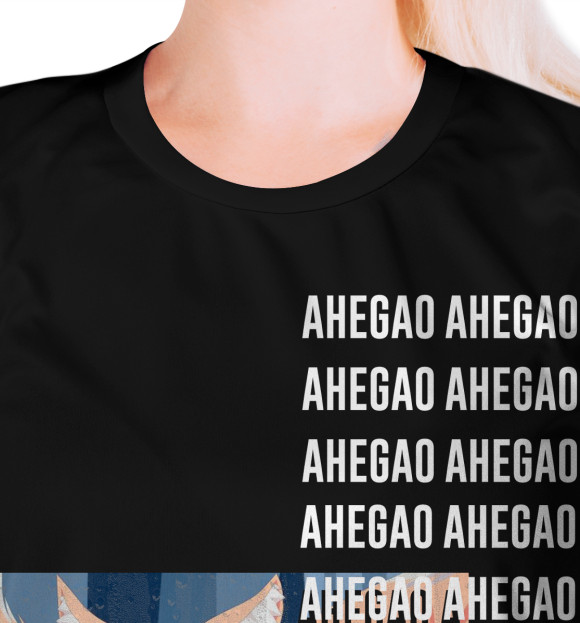 Футболка для девочек с изображением Ahegao culture цвета Белый