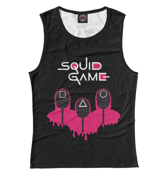Майка для девочки с изображением Squid Game цвета Белый
