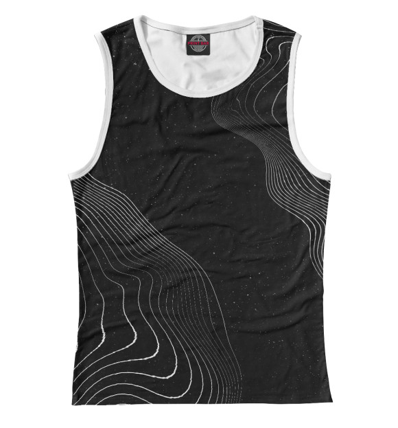 Майка для девочки с изображением Белые волны на черном фоне цвета Белый