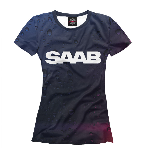 Женская футболка с изображением SAAB / Сааб цвета Белый