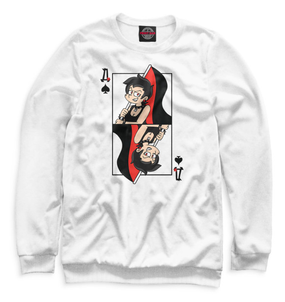 Женский свитшот с изображением 13 карт цвета Белый