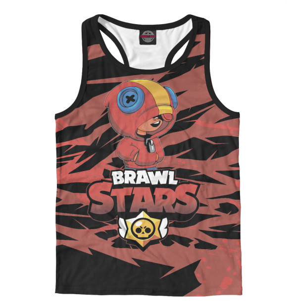 Мужская майка-борцовка с изображением Brawl Stars цвета Белый