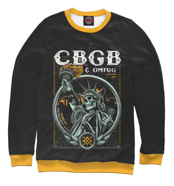 Свитшот для мальчиков с изображением CBGB NYC цвета Белый