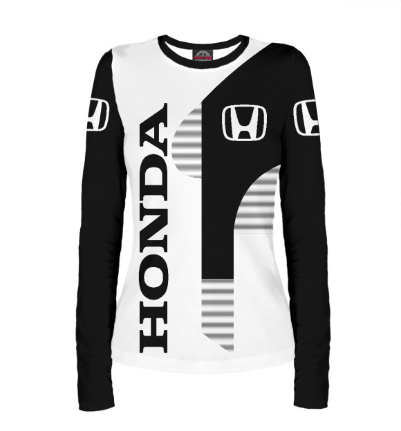 Женский лонгслив с изображением Honda цвета Белый