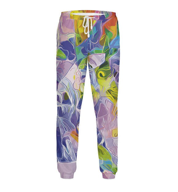 Мужские спортивные штаны с изображением Floral pattern цвета Белый