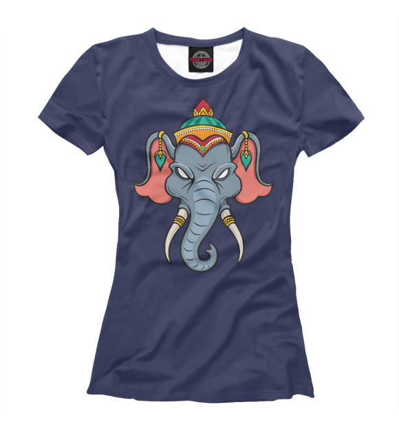 Футболка для девочек с изображением Elephant цвета Белый