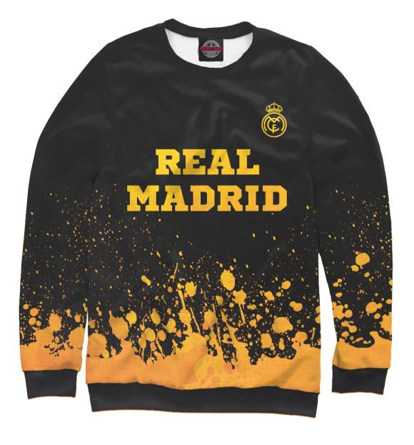 Мужской свитшот с изображением Real Madrid Gold Gradient цвета Белый