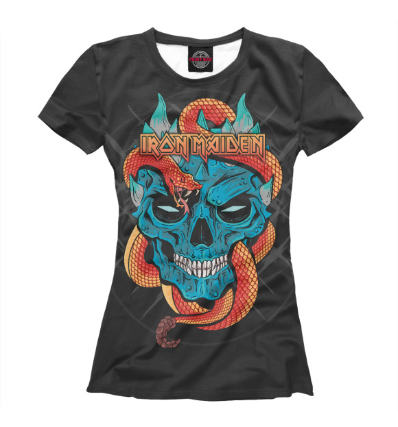 Футболка для девочек с изображением Iron Maiden цвета Белый