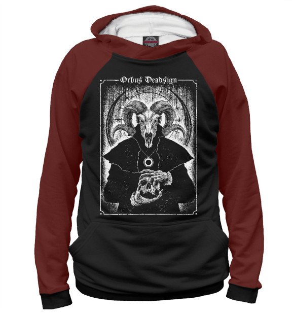 Мужское худи с изображением Orbus deadssign цвета Белый