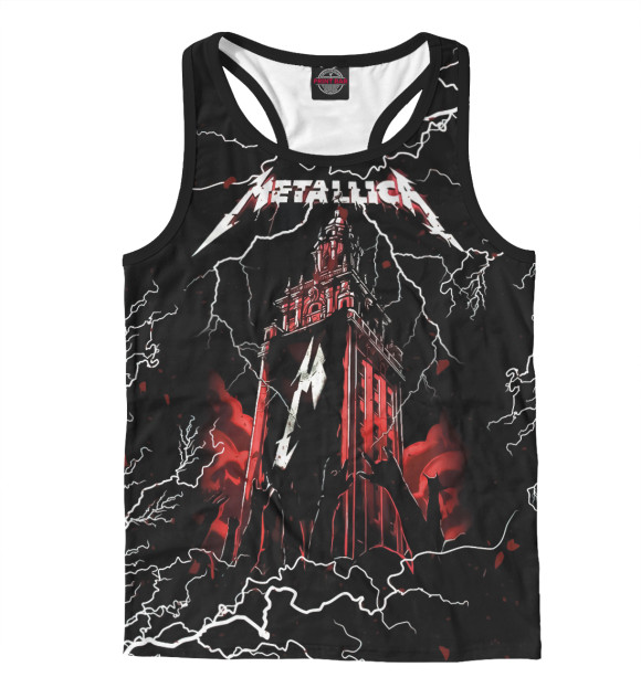 Мужская майка-борцовка с изображением Metallica цвета Белый