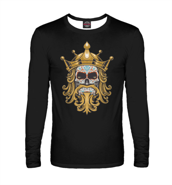 Мужской лонгслив с изображением King Skull цвета Белый