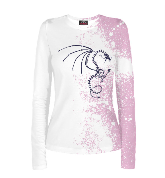 Женский лонгслив с притом Malistaire, Master of Death цвета Белый Женский лонгслив с изображением Malistaire, Master of Death цвета Белый