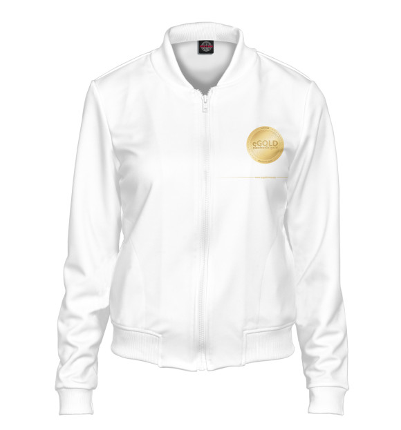 Женский бомбер с изображением Coin white code eGOLD цвета Белый