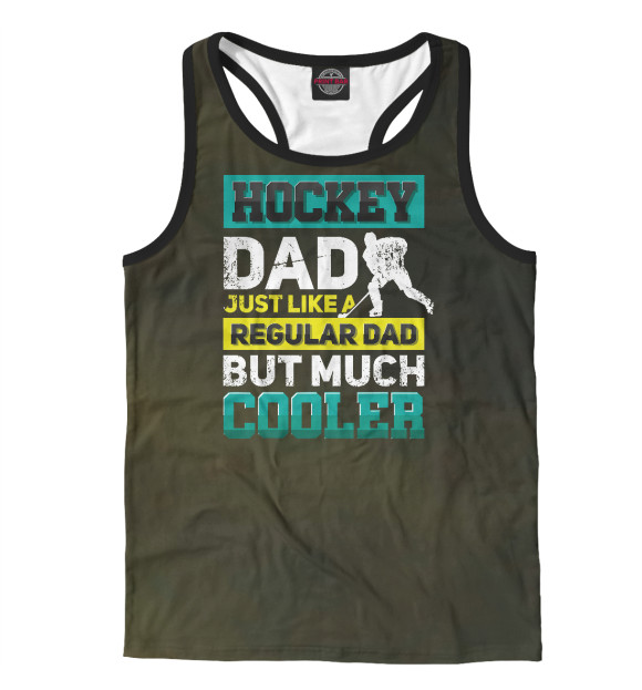 Мужская майка-борцовка с изображением Hockey dad just like цвета Белый