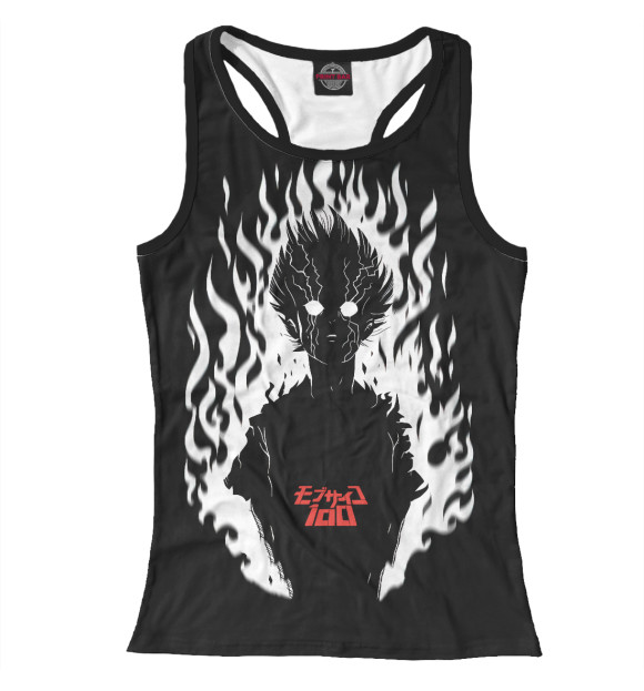 Женская майка-борцовка с изображением Моб Психо 100 цвета Белый