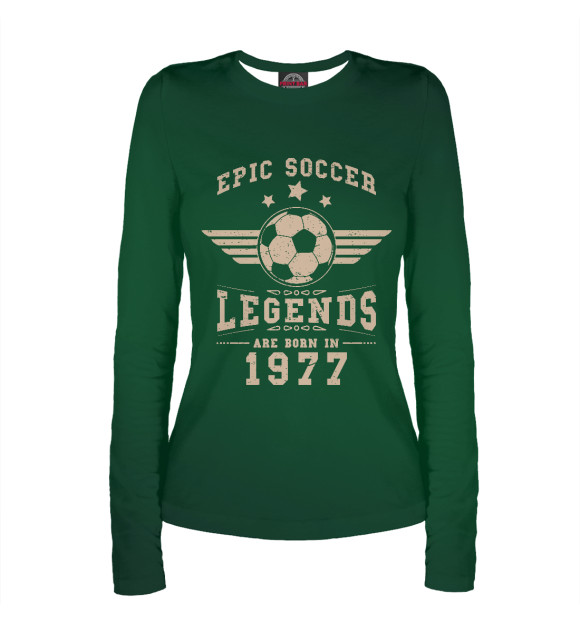 Женский лонгслив с изображением Soccer Legends 1977 цвета Белый