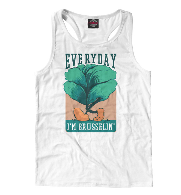 Мужская майка-борцовка с изображением Brusselin цвета Белый