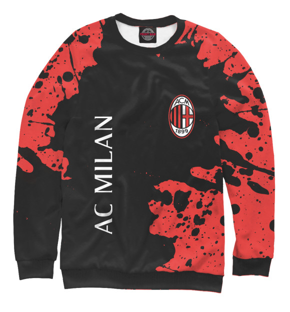 Свитшот для мальчиков с изображением AC Milan / Милан цвета Белый