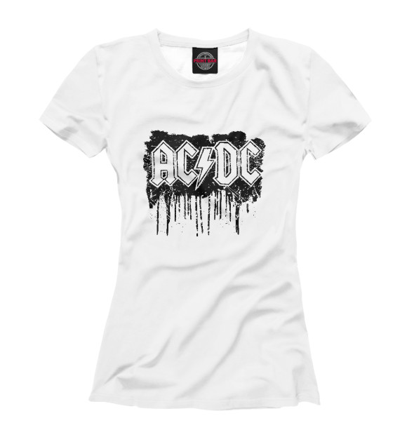 Футболка для девочек с изображением AC/DC цвета Белый