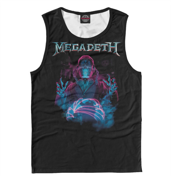 Мужская майка с изображением Megadeth цвета Белый