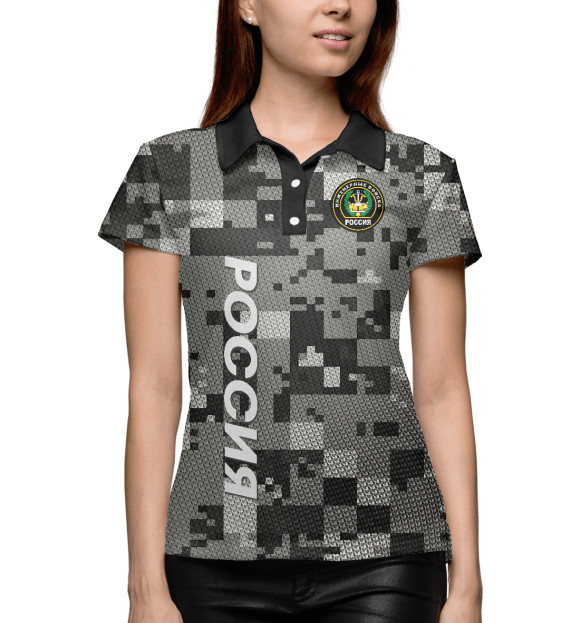 Женское поло с изображением Инженерные войска цвета Белый