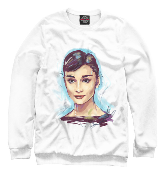 Женский свитшот с изображением Audrey Hepburn цвета Белый