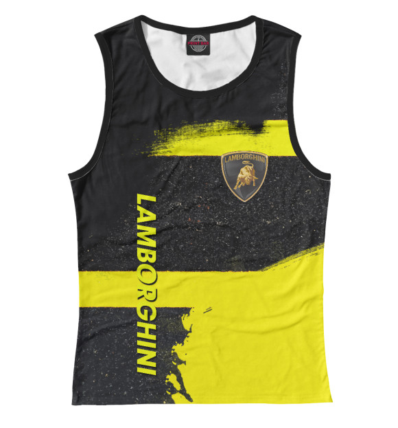 Женская майка с изображением Lamborghini  / Ламборджини цвета Белый