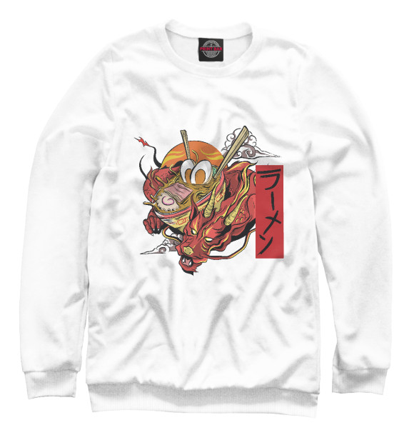 Женский свитшот с изображением Dragon ramen цвета Белый