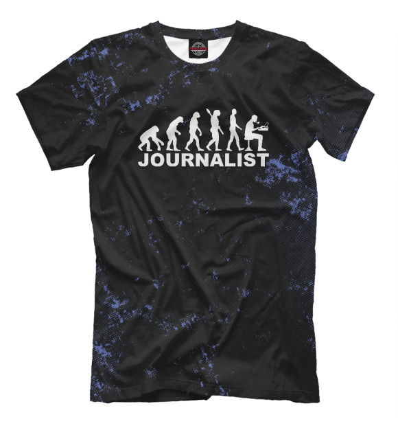 Мужская футболка с изображением Journalist evolution цвета Белый