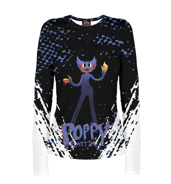 Женский лонгслив с изображением Poppy Playtime цвета Белый