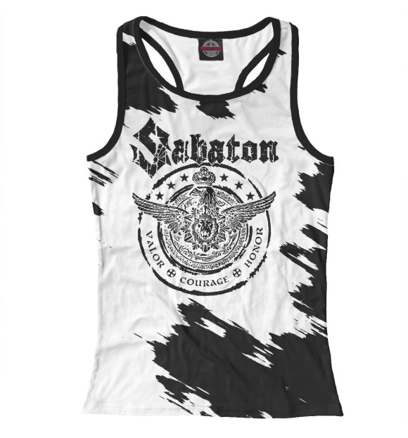 Женская майка-борцовка с изображением Sabaton цвета Белый