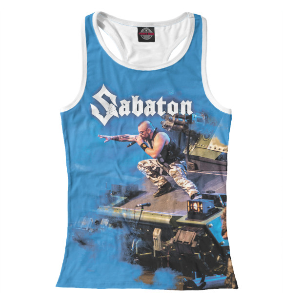 Женская майка-борцовка с изображением Sabaton цвета Белый