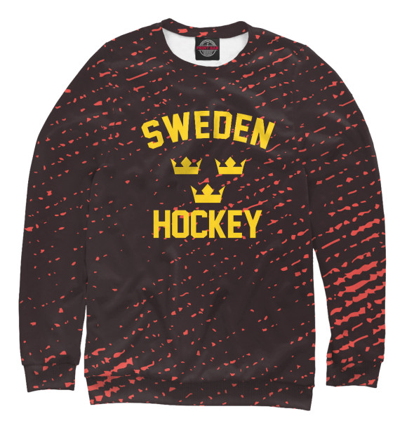 Свитшот для мальчиков с изображением Sweden hockey цвета Белый