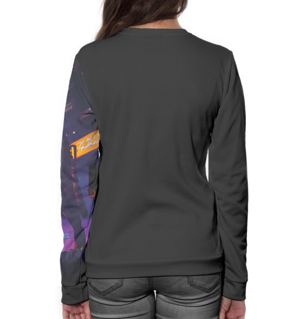 Женский свитшот с изображением Гепард на фоне города цвета Белый