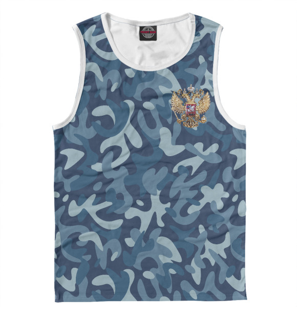 Мужская майка с изображением Камуфляж цвета Белый