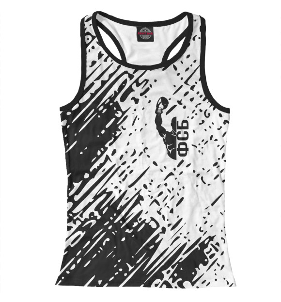 Женская майка-борцовка с изображением ФСБ цвета Белый