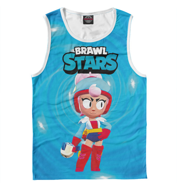 Мужская майка с изображением Джанет Janet BrawlStars цвета Белый