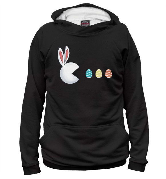 Мужское худи с изображением Easter Day Rabbit Eggs цвета Белый