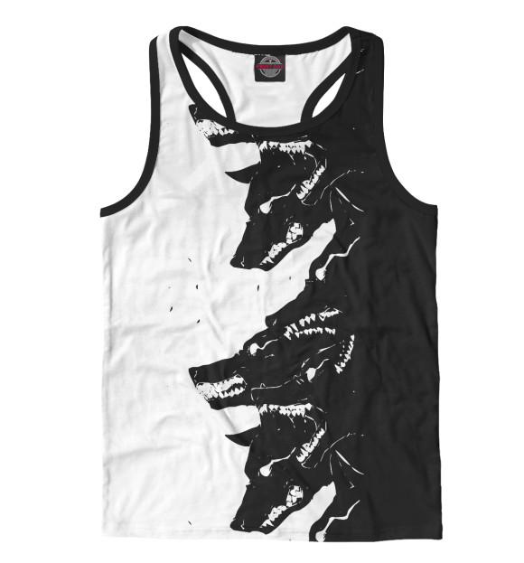 Мужская майка-борцовка с изображением Стая цвета Белый