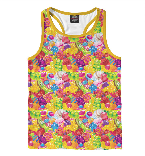 Мужская майка-борцовка с изображением День Рождения цвета Белый