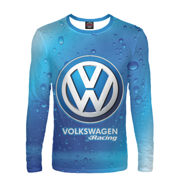 Мужской лонгслив с изображением Volkswagen Racing цвета Белый
