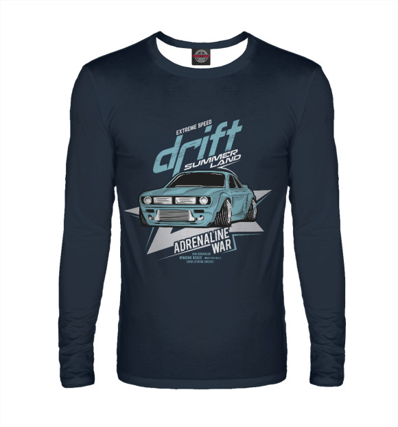 Мужской лонгслив с изображением Drift цвета Белый