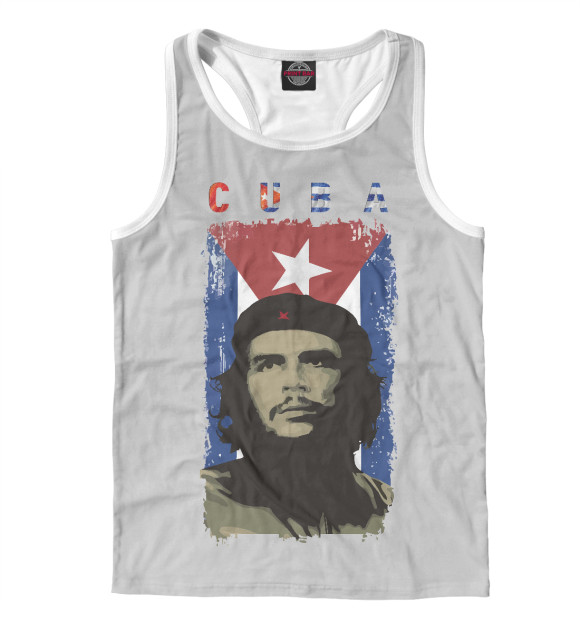 Мужская майка-борцовка с изображением Куба цвета Белый