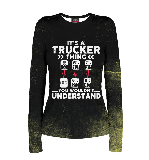 Женский лонгслив с изображением Its A Trucker It's a trucke цвета Белый