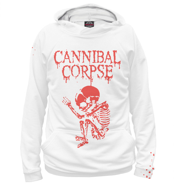 Мужское худи с изображением Cannibal Corpse цвета Белый