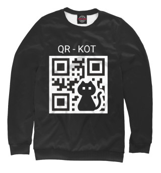 Мужской свитшот QR - КОТ black