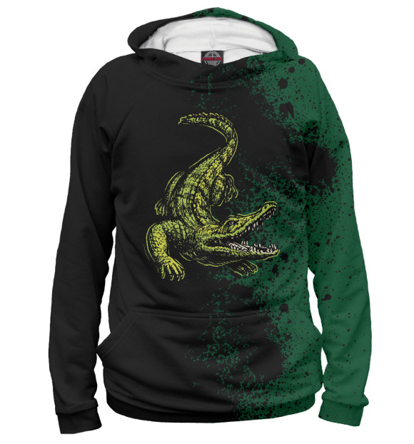 Женское худи с изображением Vintage Crocodile цвета Белый