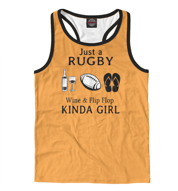 Мужская майка-борцовка с изображением Just A Rugby Wine цвета Белый