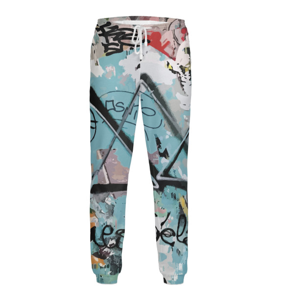 Мужские спортивные штаны с изображением Graffiti, Paris цвета Белый