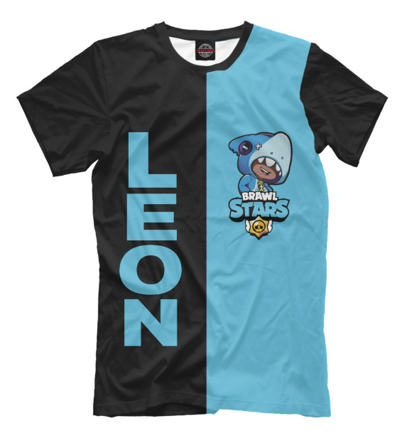Мужская футболка с изображением Brawl Stars LEON SHARK цвета Белый